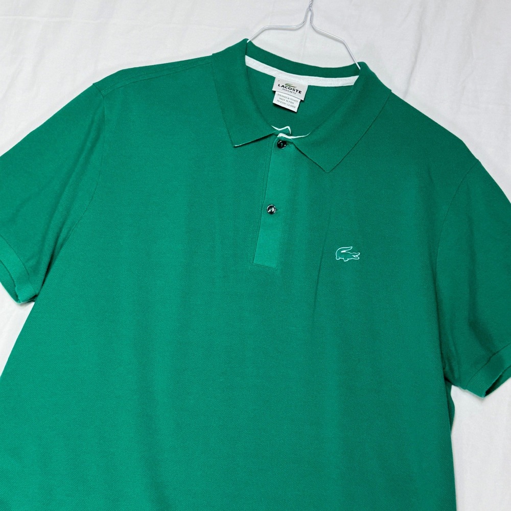 Lacoste Mens Regular Fit Polo Shirt Green Size 7‎ Short Sleeve Classic